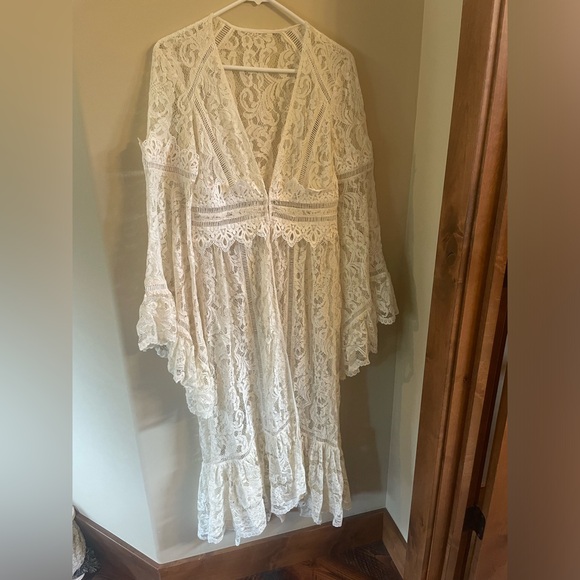 Free People Rhiannon Lace Kimono/Robe - Picture 3 of 6